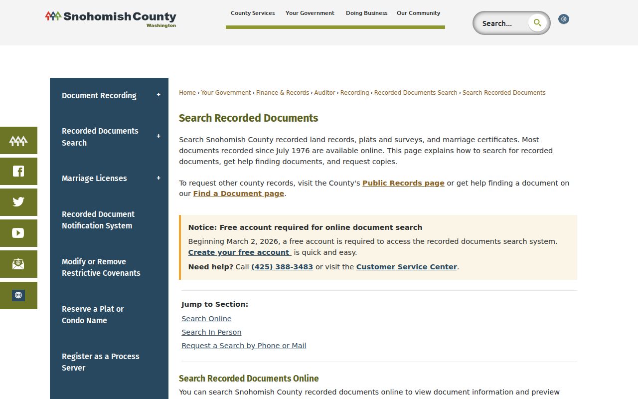 Lynnwood residents directory recorded deed search