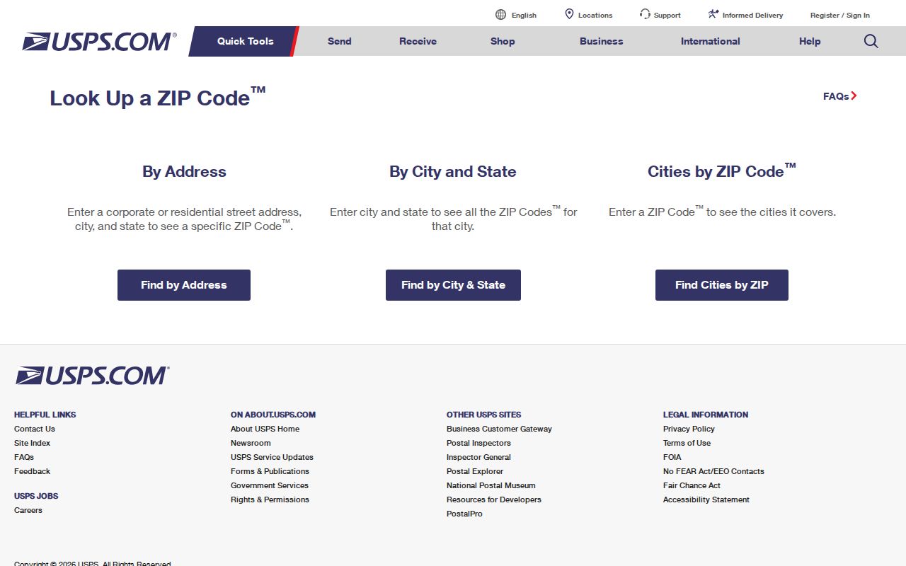 Lynnwood ZIP code directory USPS search modes